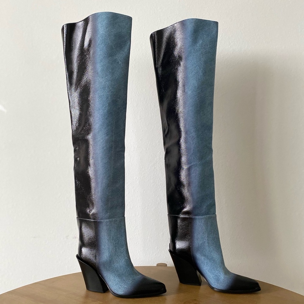 New Jimmy Choo - Maceo denim over-the-knee boots 37 $2,025 - Picture 7 of 15